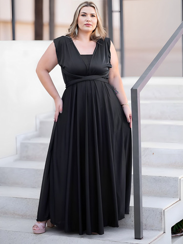 Vestido  Festa Plus Size Madrinha Longo Multiformas Multiuso Luxo