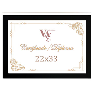 porta retrato moldura diploma 22x33 preto com vidro em Oferta na Shopee
