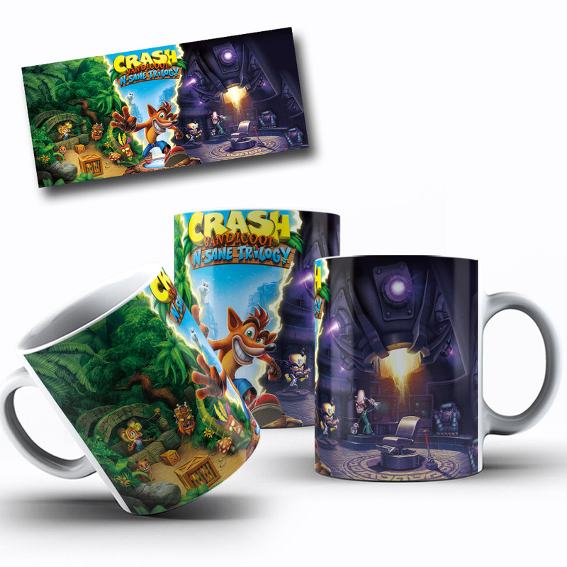 Caneca Game jogo Crash playstation estampa presente 2