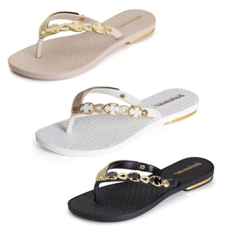 Kit 3 Chinelo Rasteirinha de Pedras Preto - Branco - Nude Promoção Relâmpago em Oferta na Shopee