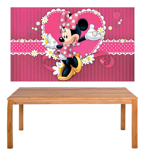 Painel Minnie Rosa Festa Banner 100x60 em Oferta na Shopee