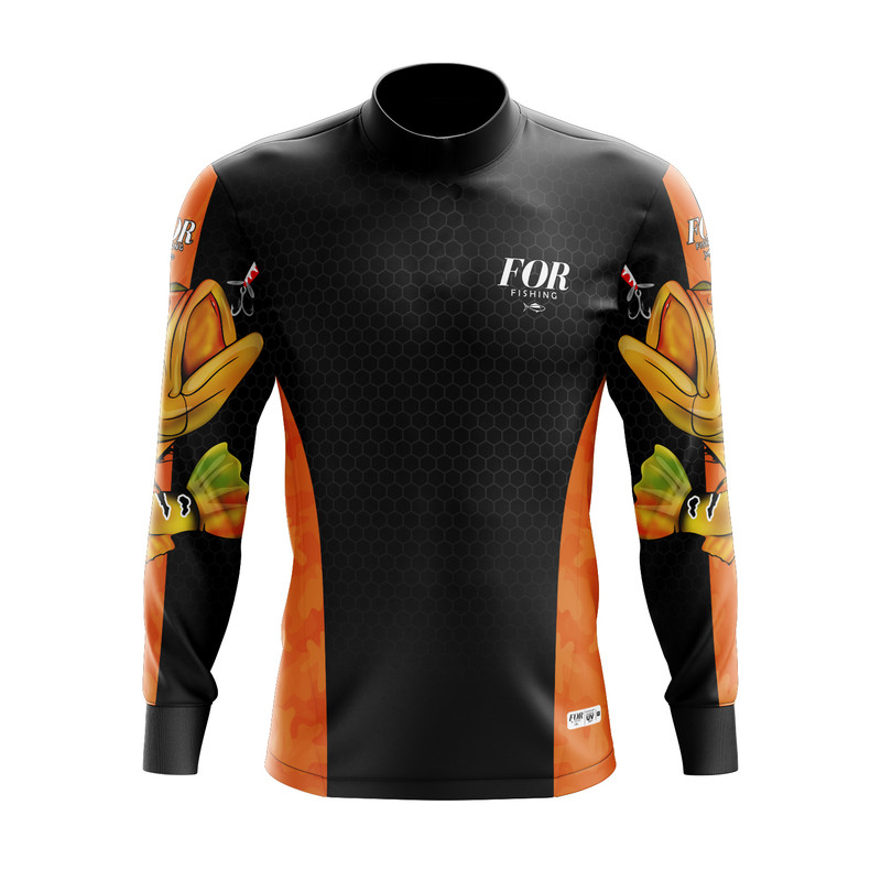 Camiseta Plus Size Proteção Uv Solar Pescaria Sublimada Segunda Pele Trilha Masculina Manga Longa