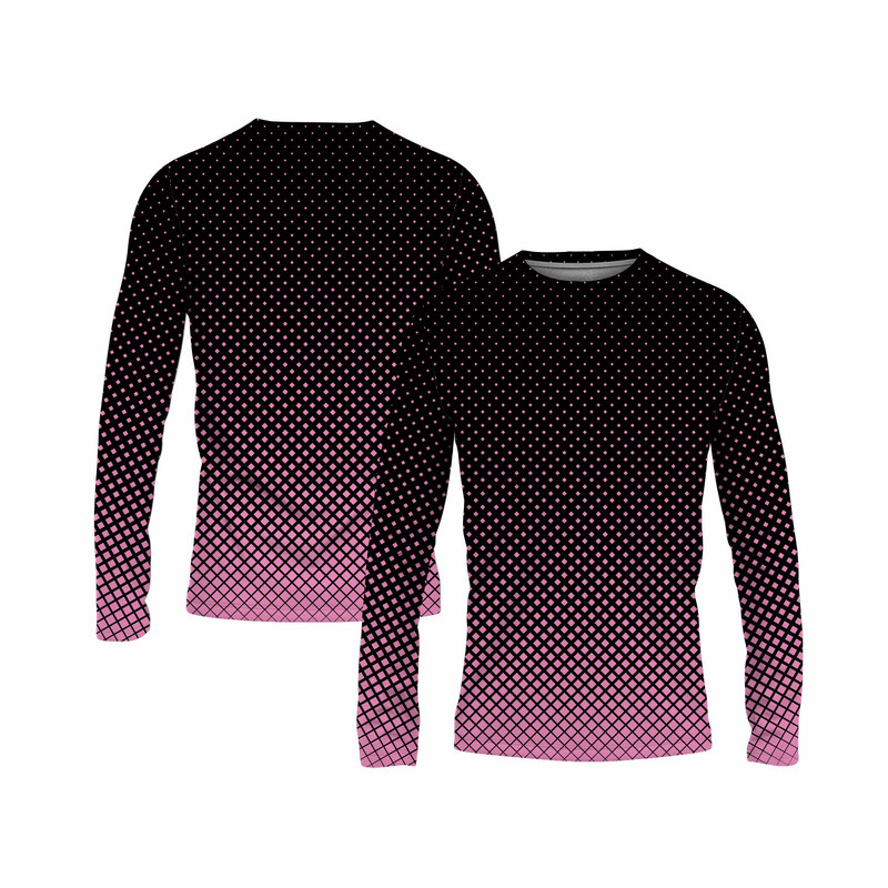 Camiseta Plus Size  Proteção Sublimada Segunda Pele Trilha Estampas Geometricas Manga Longa