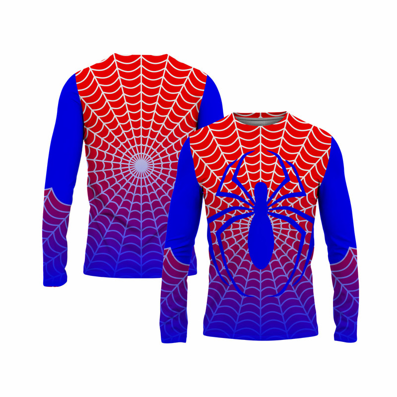 Camiseta Plus Size Proteção Solar  +50 Sublimada Segunda Pele Trilha Homem Aranha Masculina