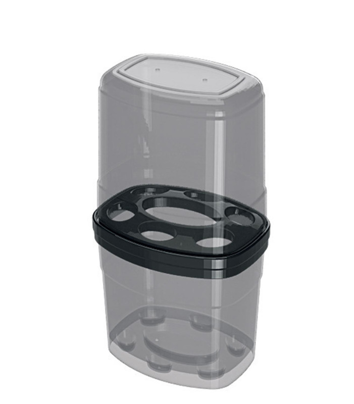 Porta Escova com Tampa Fume 8,9 x 11,5 x 20,2 cm Para Banheiro Organize e Proteja Escovas de Dentes em Oferta na Shopee