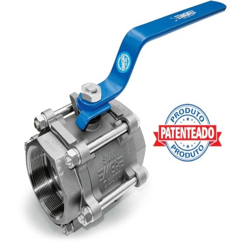Registro Valvula Esfera Tripartida Inox Mga Tp Si Pr 21/2