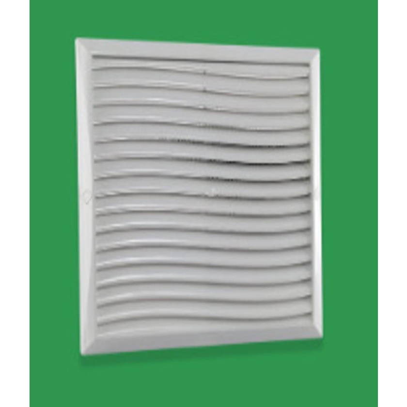 Grade De Ventilacao Quadrada Plastica 25cm Branca Com Tela