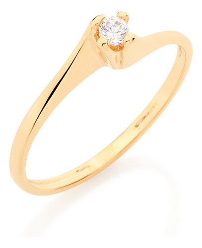 Anel Solitário Com Zircônia . 510516 510516 em Oferta na Shopee