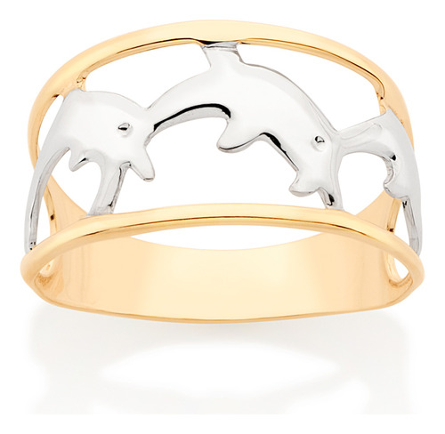 Anel Formado Por Golfinhos Em Rhodium E Bord 510863 510863 em Oferta na Shopee