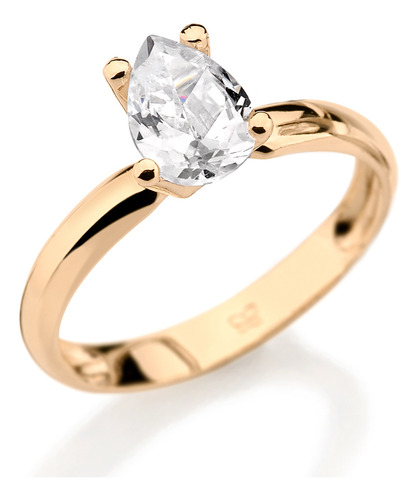 Anel Solitário Com Zircônia Facetada No Fo 511174 511174