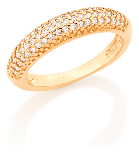 Anel Formato Pavê Com Três Fileiras Cravej 511812 511812