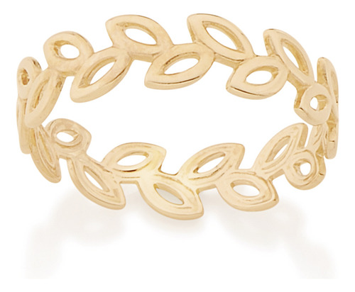 Anel Com Aro Formado Por Folhas Estilizadas 512710 512710 em Oferta na Shopee