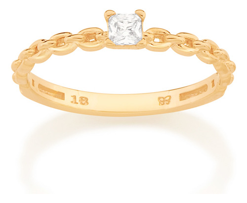 Anel Solitário Quadrado, Com Aro No Formato 512842 512842 em Oferta na Shopee