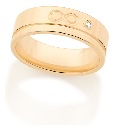 Aliança Lisa Com Detalhe De Infinito Ao Cen 512866 512866 em Oferta na Shopee