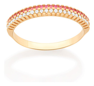 Meia Aliança Cravejada Por 48 Zircônias De 513084 513084 em Oferta na Shopee