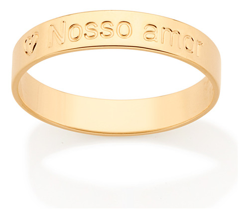 Aliança Com Coração E Escrita Nosso Amor. 513215 513215