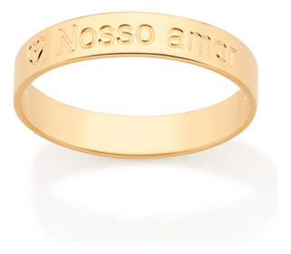 Aliança Com Coração E Escrita Nosso Amor. 513215 513215 em Oferta na Shopee