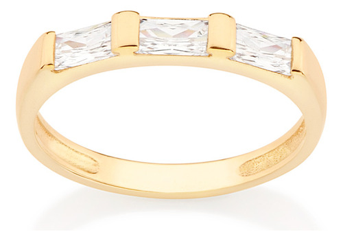 Meia Aliança Cravejada Por 3 Zircônias Bag 513237 513237 em Oferta na Shopee