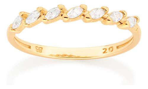 Anel Skinny Cravejado Por 7 Zircônias Navet 513330 513330