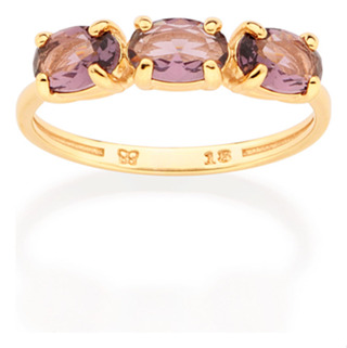 Anel Skinny Composto Por 3 Cristais Ovais De 513386 513386 em Oferta na Shopee