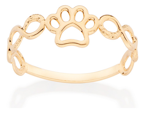 Anel Com Patinha De Pet Ao Centro E  4 Símb 513431 513431 em Oferta na Shopee