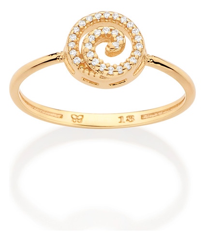 Anel Skinny Composto Por Espiral Cravejado P 513456 513456