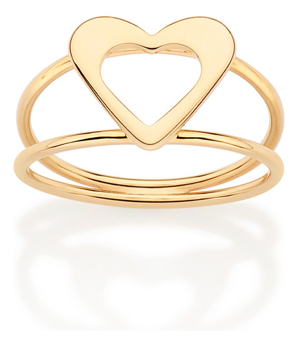 Anel Aro Duplo Composto Por Coração Vazado 513466 513466 em Oferta na Shopee
