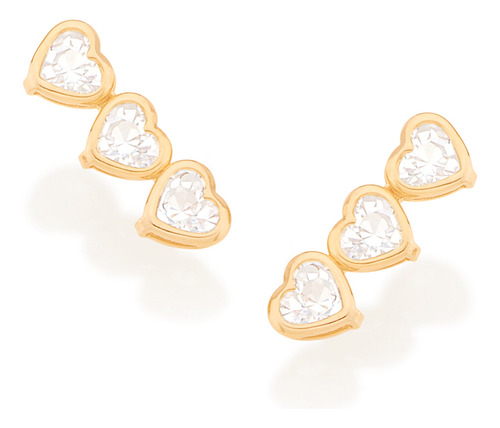 Brinco Formado Por Corações Com Cristais U 523260 523260 em Oferta na Shopee