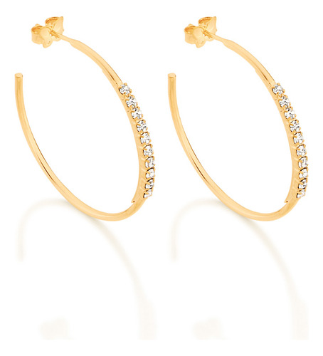 Brinco Meia Argola Com 20 Cristais (par). Me 523310 523310 em Oferta na Shopee