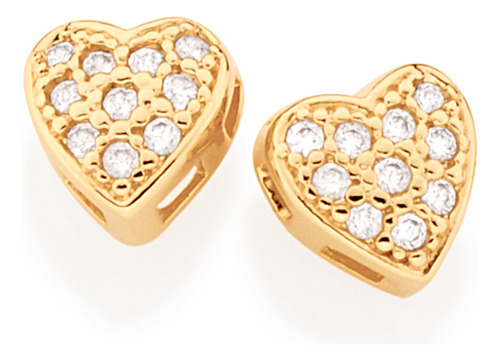 Brinco Formato Coração Com 20 Zircônias ( 524051 524051
