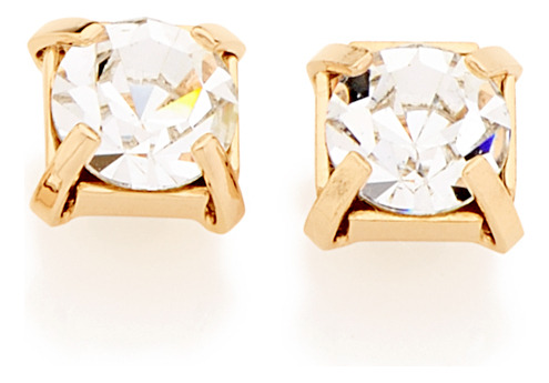 Brinco Solitário De Cristal No Formato Quad 524076 524076