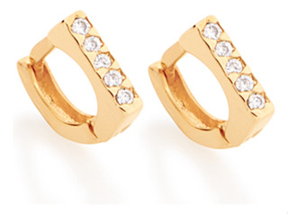 Brinco Argola  Com 10 Zircônias (par) Na Pa 524123 524123 em Oferta na Shopee