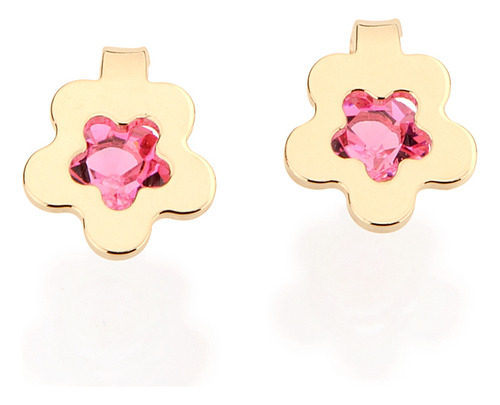 Brinco Infantil Formato Flor Com Cristal No 524292 524292 em Oferta na Shopee