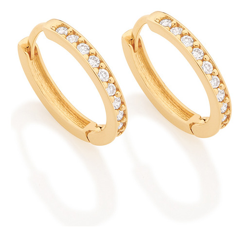 Brinco Argola Com 22 Zircônias Cravejadas. 524304 524304 em Oferta na Shopee