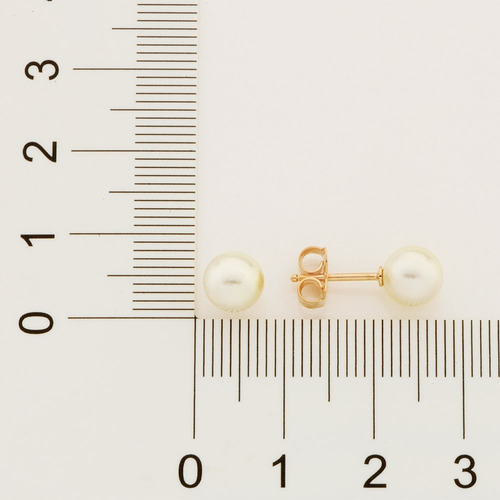 Detalhes do Brinco Solitário Pérola 7mm Banhado Ouro 18k Rommanel 520193 520193