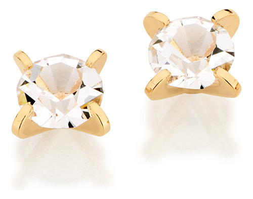 Brinco Solitário Com Cristal Redondo De 5mm 524841 524841 em Oferta na Shopee