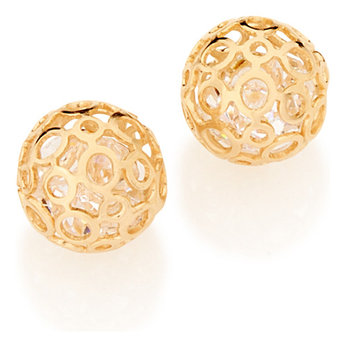 Brinco Solitário Formato Globo Com Detalhes 525137 525137 em Oferta na Shopee