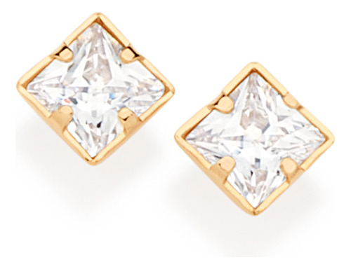 Brinco Solitário Composto Por 2 Zircônias 526238 526238 em Oferta na Shopee