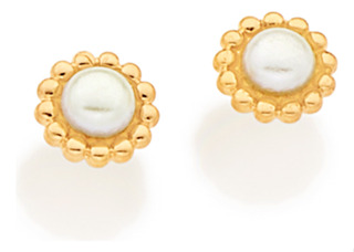 Brinco Infantil Flor, Composto Por 2 Pérola 526579 526579 em Oferta na Shopee