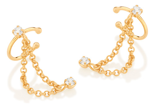 Brinco Ear Cuff Composto Por 4 Zircônias De 526663 526663 em Oferta na Shopee
