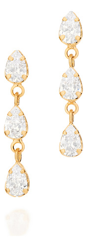 Brinco Composto Por 6 Zircônias Gotas De 4x 526744 526744 em Oferta na Shopee