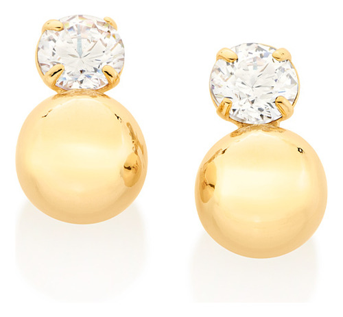 Brinco Composto Por 2 Bolas De 6,0 Mm E 2 Zi 526771 em Oferta na Shopee