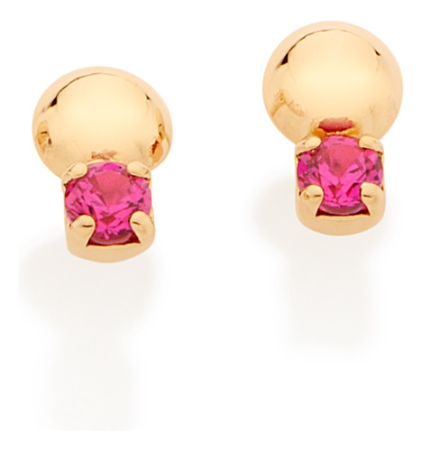 Brinco Formato Meia Bola, Composto Por 2 Zir 526805 526805 em Oferta na Shopee