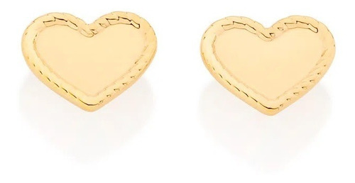 Brinco Rommanel Coração Liso Com Bordas Trabalhadas 526914 526914 em Oferta na Shopee