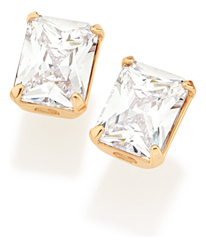 Brinco Solitário Formato Retangular Compost 526984 526984