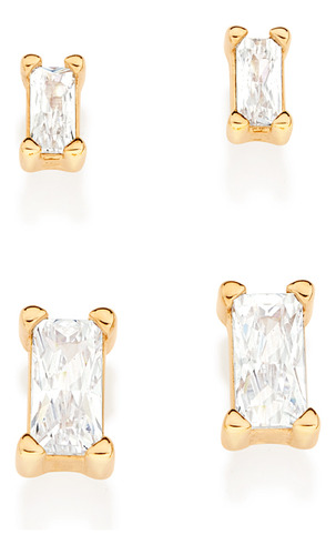 Kit Brinco Solitários Retangulares Composto 527048 527048 em Oferta na Shopee