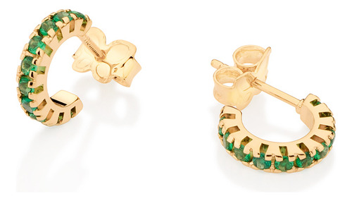 Brinco Meia Argola Cravejado Por 20 Zircôni 527095 527095 em Oferta na Shopee