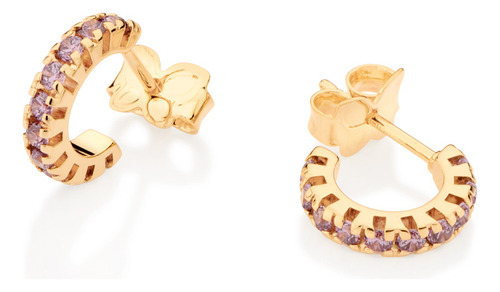 Brinco Meia Argola Cravejado Por 20 Zircôni 527097 527097