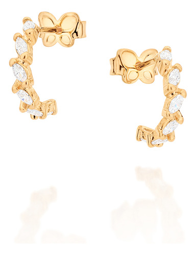 Brinco Meia Argola Cravejada Por 12 Zircôni 527122 527122 em Oferta na Shopee