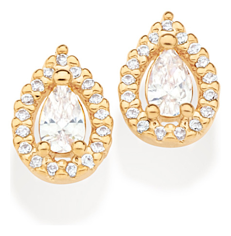 Brinco Formato Gota Cravejado Por 34 Zircôn 527134 527134 em Oferta na Shopee